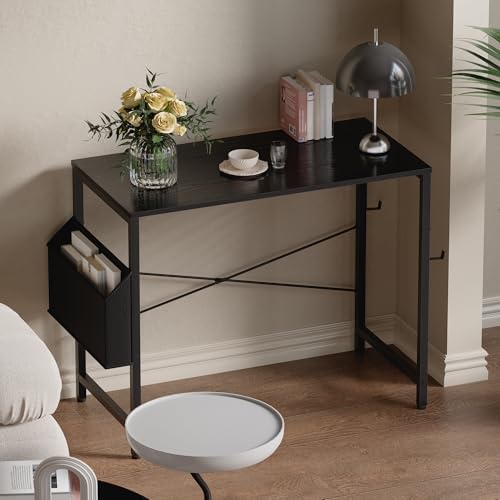 Pamray 32 Inch Computer Desk for Small Spaces with Storage Bag, Home Office Work Desk with Headphone Hook, Small Office Desk Study Writing Table - Image 4