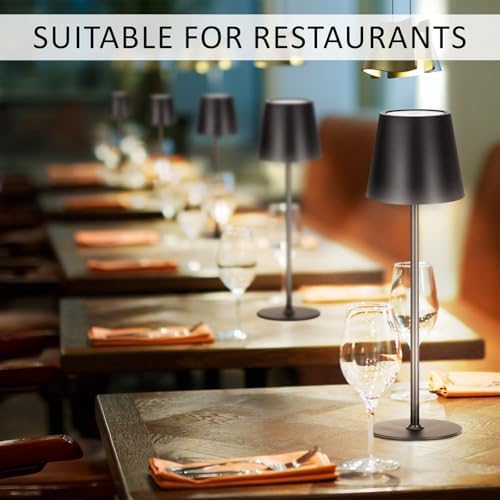 Retisee 12 Pack Cordless Table Lamp Portable Rechargeable Lamp, Black - Image 6