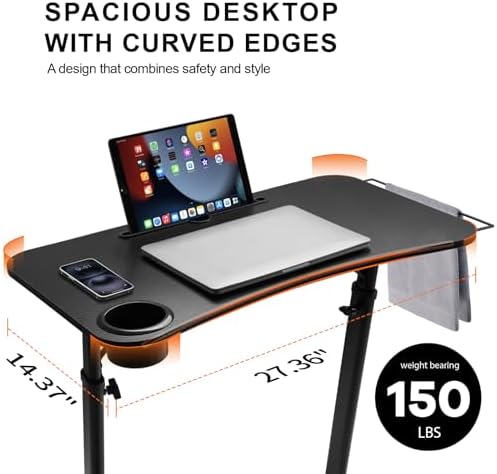 Stepwaver Treadmill Desk, Small Standing Desk for Walking Pad, 30-47 Inch Adjustable Height Walking Pad Stand for Treadmill, Portable Standing Table for Bike - Black - Image 4