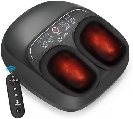 COMFIER Foot Massager with Heat Compression & Vibration Shiatsu Feet Massager,Heated Foot Warmer Gifts for Mom,Dad,Remote Control,Multi-Settings by COMFIER