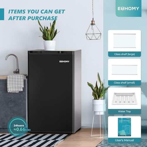 EUHOMY 3.2 Cu.Ft Mini Fridge with Freezer, Compact Refrigerator for Dorm - Image 6