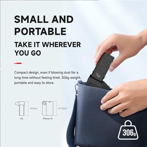 Violent Mini air Blower Portable 3nd Generation X3 Air Duster 130,000 RPM Brushless Motor 52m/s Industrial Duct Fan for Electronics Cleaning, Outdoor, Camp - Image 4
