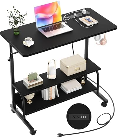 Armocity 32" Rolling Standing Desk with Charging Station for Couch Bed by Armocity