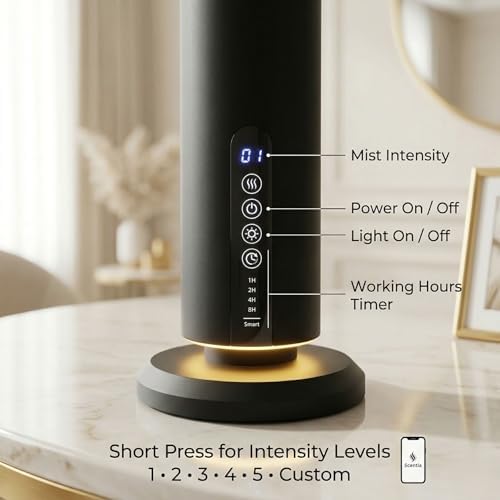 Wireless Waterless Cold-Air Scent Diffuser, App Control, 1500 Sq. Ft Black - Image 5