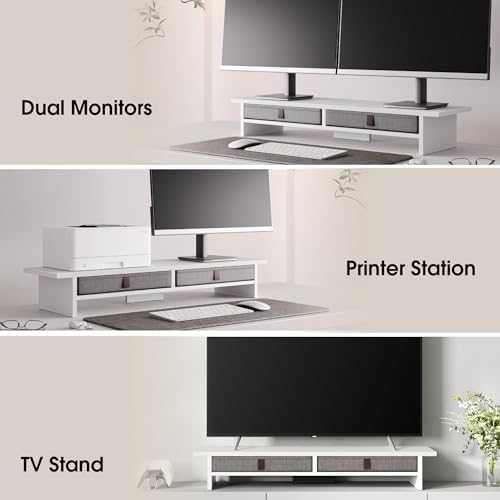 Fenge 35 Inch Monitor Stand with Drawer Storage, Computer Riser for Desk - Image 6