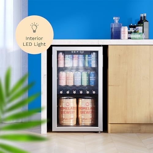 hOmeLabs Beverage Refrigerator and Cooler, 120 Cans Capacity, 3.2 Cu Ft - Image 5