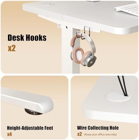 Small Standing Desk, 32"x24" Height Adjustable Sit-Stand Home Office, White - Image 6