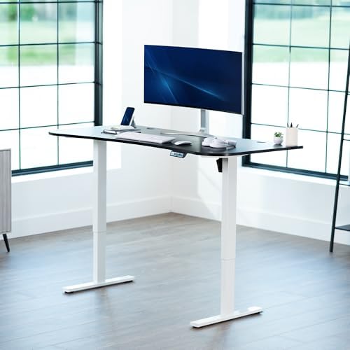 VIVO Black Carbon Fiber 63 x 32 in Standing Desk, DESK-KIT-1W1R - Image 2