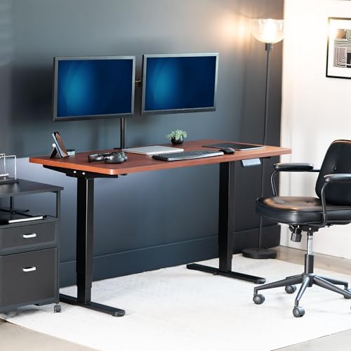 VIVO Dark Walnut 60 x 24 in Standing Desk, DESK-KIT-2B6D - Image 2