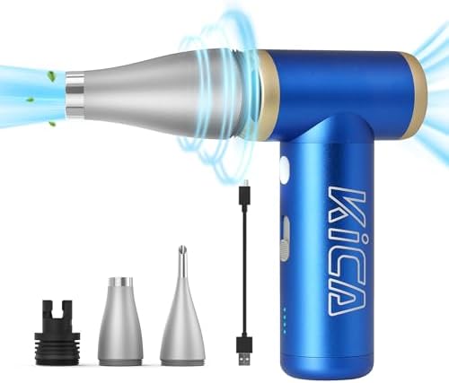 KiCA Jet Fan 2S Electric Air Duster - 117000RPM Rechargeable Duster(Blue) by KiCA