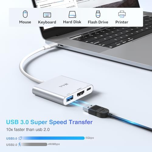 USB C to HDMI Adapter,USB-C Adapter Hub Multiport Digital AV Converter - Image 5