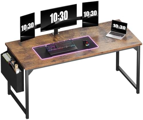 OLIXIS Computer Desk, 63 Inch Gaming Desks for Home Office Small Spaces by OLIXIS