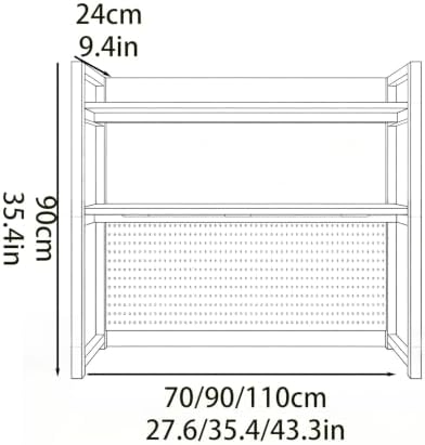 Multi-Tier Hole-Board Desktop Bookshelf, Steel Frame DIY Storage Organizer Display Rack for Office, Gaming Dorm Desks - Image 2