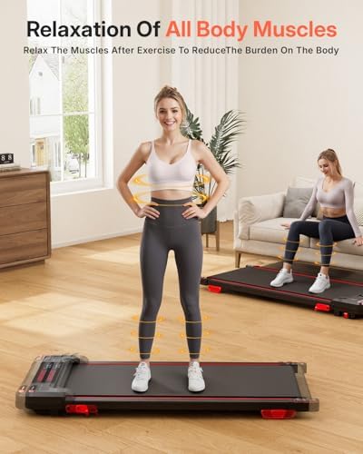 Walking Pad Treadmill, Anylife Walking Pad Treadmill with Incline, 2.5HP Compact Treadmills for Home, Low Noise Under Desk Walking Pads with Vibration Mode, LED Display, Remote Control - Image 4