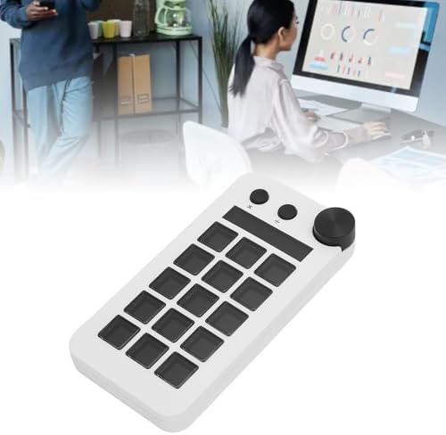 Stream Controller, Stream Control Deck with Knob 15 Macro Keys, Customizable Visual Keyboard Trigger Actions in Apps Software for PC, LCD Keys Stream Controller (White) - Image 7