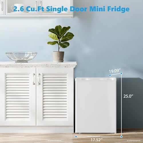COWSAR 2.6 Cu.Ft Mini Fridge with Freezer for Bedroom Dorm, White - Image 6