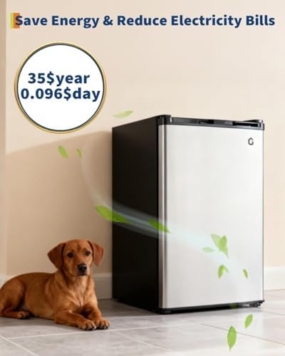 Garvee 4.5 Cu.Ft Mini Fridge with Freezer, Quiet Compact Refrigerator with Adjustable Thermostat, Energy Efficient Small Refrigerator for Bedroom, Office, Dorm - Image 6