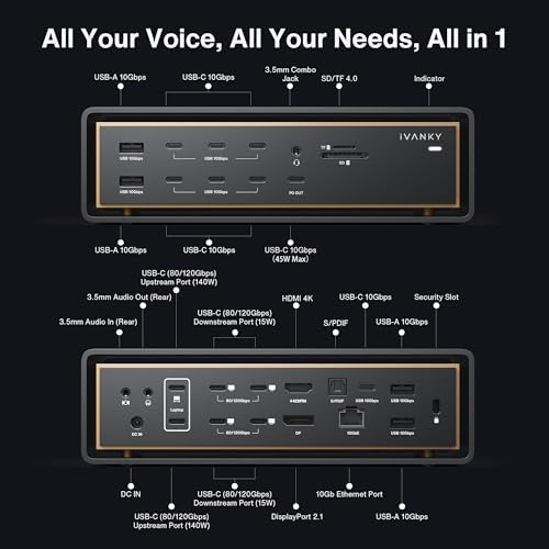iVANKY 26-in-1 FusionDock Ultra Compatible with Thunderbolt 5, 10GbE Dock - Image 5