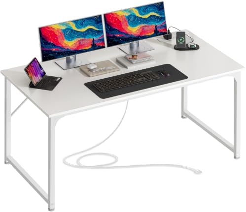 PRAISUN 47 X 24 Inch Deeper Desk with Power Outlets by PRAISUN