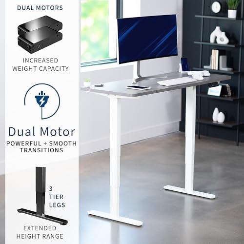 VIVO Dark Gray 60 x 24 in Standing Desk, DESK-KIT-2W6G - Image 4