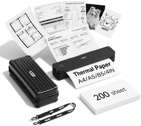 HPRT MT610 Portable Printer, Wireless for Travel, Inkless Thermal, Black by HPRT