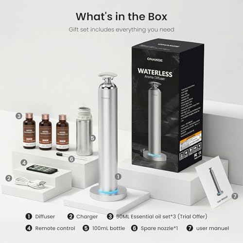Waterless Aroma Diffuser, 8000mAh Battery Scent Air Machine for Large Room up to 1500 Sq Ft, Cold Air Diffusion Essential Oil Diffuser with App & Remote Control, Quiet Design for Home, Office, Hotel - Image 2
