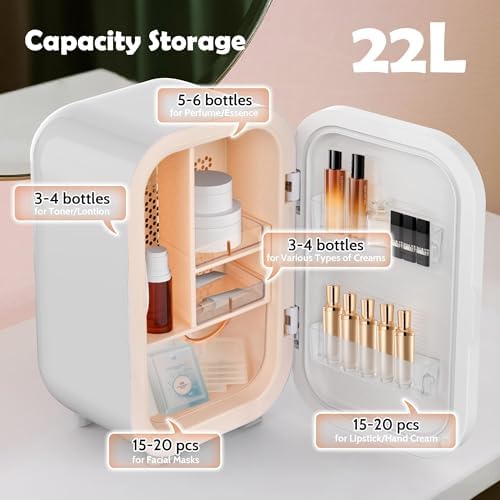 Kikihouse 22L Mini Skincare Fridge, Small Personal Makeup Refrigerator - Image 4