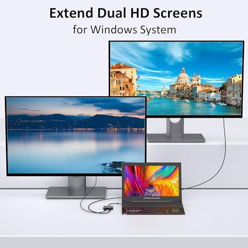 Selore&S-Global USB C to Dual HDMI Adapter 4K @60hz, Type C to HDMI Converter for MacBook Pro Air 2020/2019/2018,LenovoYoga 920/Thinkpad T480,Dell XPS 13/15/17,etc - Image 4