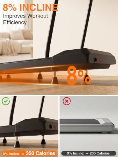 Under Desk Treadmill with Incline, Portable Walking Pad with Handlebar - Image 3