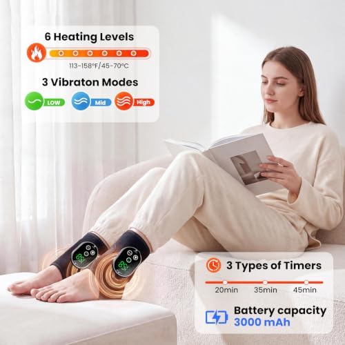 2-Pack Foot Massager for Neuropathy, Ankle Wrap Heating Pad with Massage - Image 4
