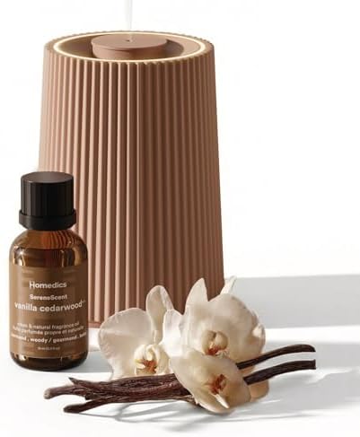 Homedics Waterless Essential Oil Diffuser with 15ml Vanilla Cedarwood Oil by Homedics