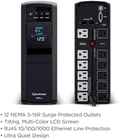 CyberPower CP1350PFCLCD PFC Sinewave UPS Battery Backup - Image 3