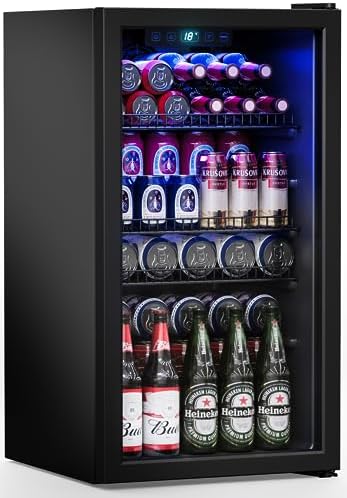 Manastin Beverage Refrigerator, 3.1 Cu.Ft Freestanding Beverage Cooler by Manastin