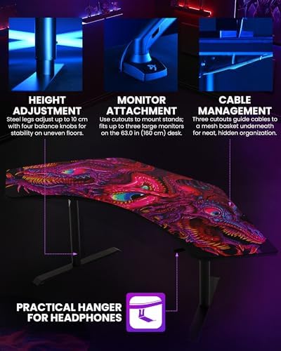 Arozzi Arena Angelo Gaming Desk Crawling Chaos - Image 5