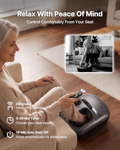 Shiatsu Foot Massager with Heat and Air Compression for Plantar Fasciitis - Image 5