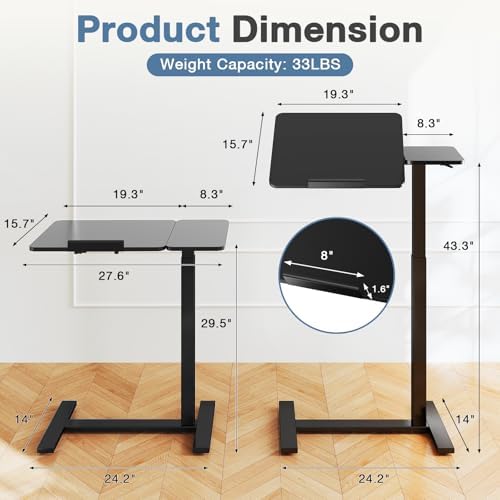 DUMOS Standing Desk with Wheels, Rolling Desk, Laptop Table - Image 5