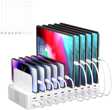 20-Port 270W Charging Station for Multiple Devices, USB Charger Station by HomePage