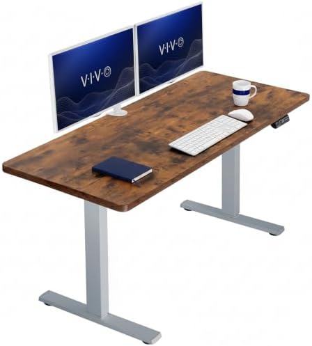 VIVO Rustic Vintage Brown 60 x 24 in Standing Desk, DESK-KIT-1G6N by VIVO