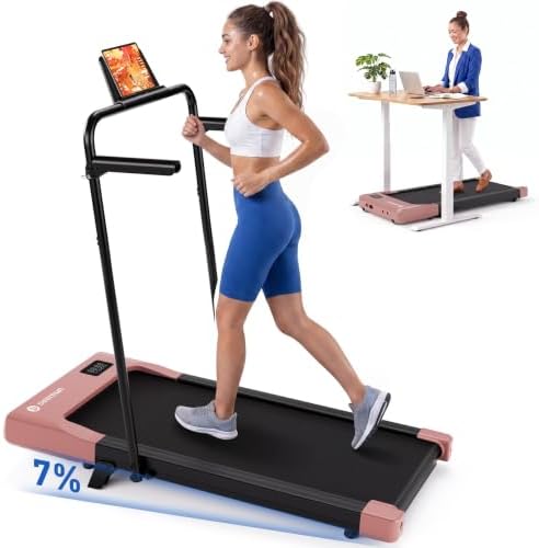 DeerRun Walking Pad Treadmill with Incline & Handle Bar by DeerRun