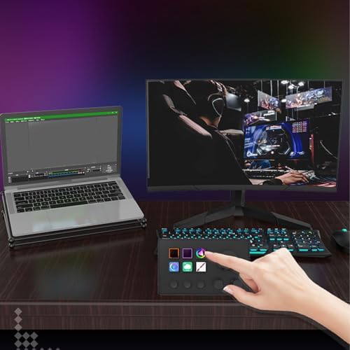 Stream Deck, Visual Keyboard for Live Streaming, 6 Macro LCD Key Keyboard with Knobs, Customizable Keys for Photo and Video Editing (Black) - Image 7
