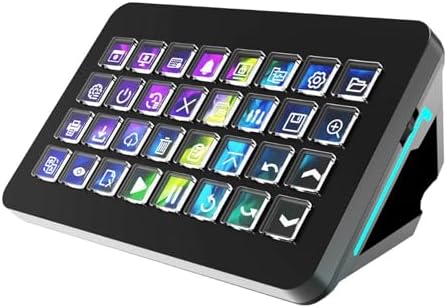 LICAEVEY Stream Control Deck with 32 LCD Keys, Programmable Macro Keyboard, Custom Visual Shortcut Controller for PC Live Streaming (Black) by LICAEVEY