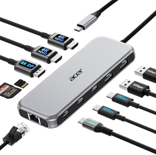 Acer Laptop Docking Station 3 Monitors, 11-in-1 USB C Docking Station by Unknown