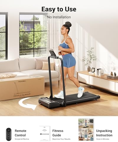 THERUN Walking Pad with Handle Bar, 2 in 1 Under Desk Portable Treadmill - Image 5