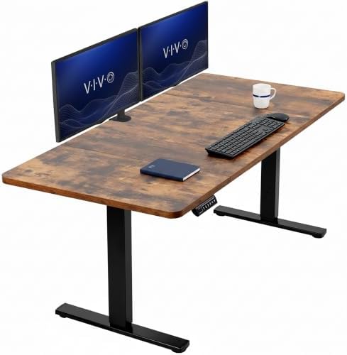 VIVO Rustic Vintage Brown 60 x 30 in Standing Desk, DESK-KIT-1B6N-30 by VIVO