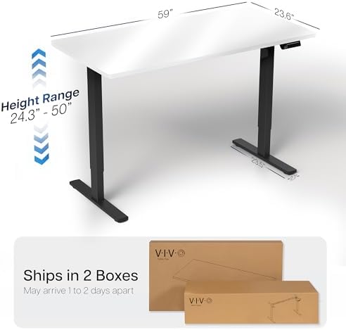 VIVO White Dry Erase 60 x 24 in Standing Desk, DESK-KIT-2B6WE - Image 3