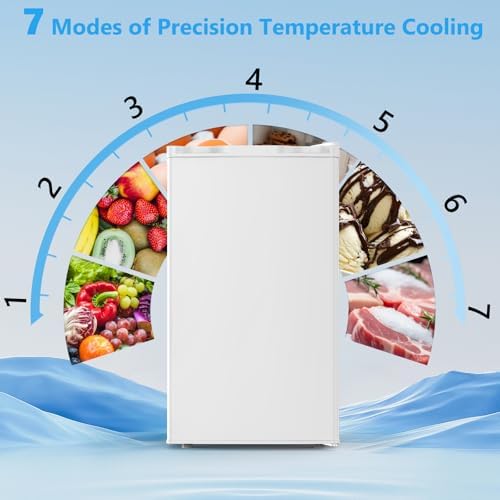 COWSAR 3.2 Cu.Ft Mini Fridge with Freezer for Bedroom Dorm, White - Image 3