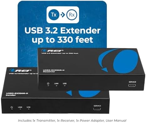 OREI USB Extender Over Ethernet 330ft USB 3.2 Gen1 5Gbps 4-Port USB Hub - Image 2