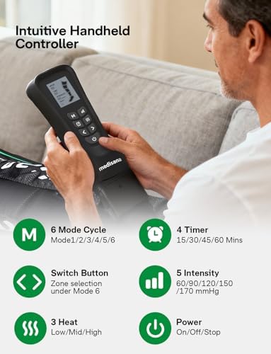 Medisana Leg Compression Massager with Heat for Circulation & Pain Relief - Image 4