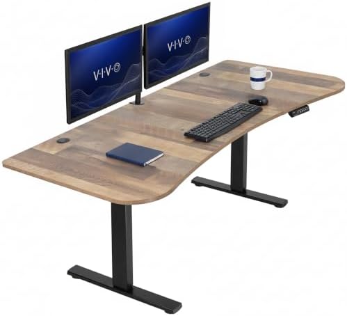 VIVO Reclaimed Wood 63 x 32 in Standing Desk, DESK-KIT-1B1P by VIVO