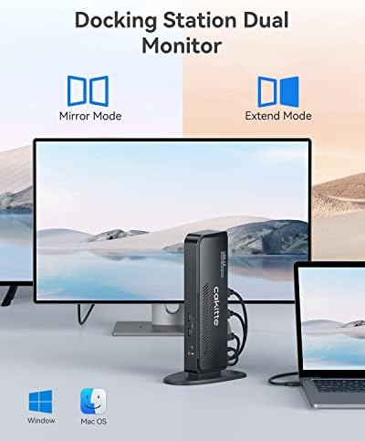 USB 3.0 Docking Station Dual Monitor, Universal Laptop Docking Station for MacBook & Windows - Image 3